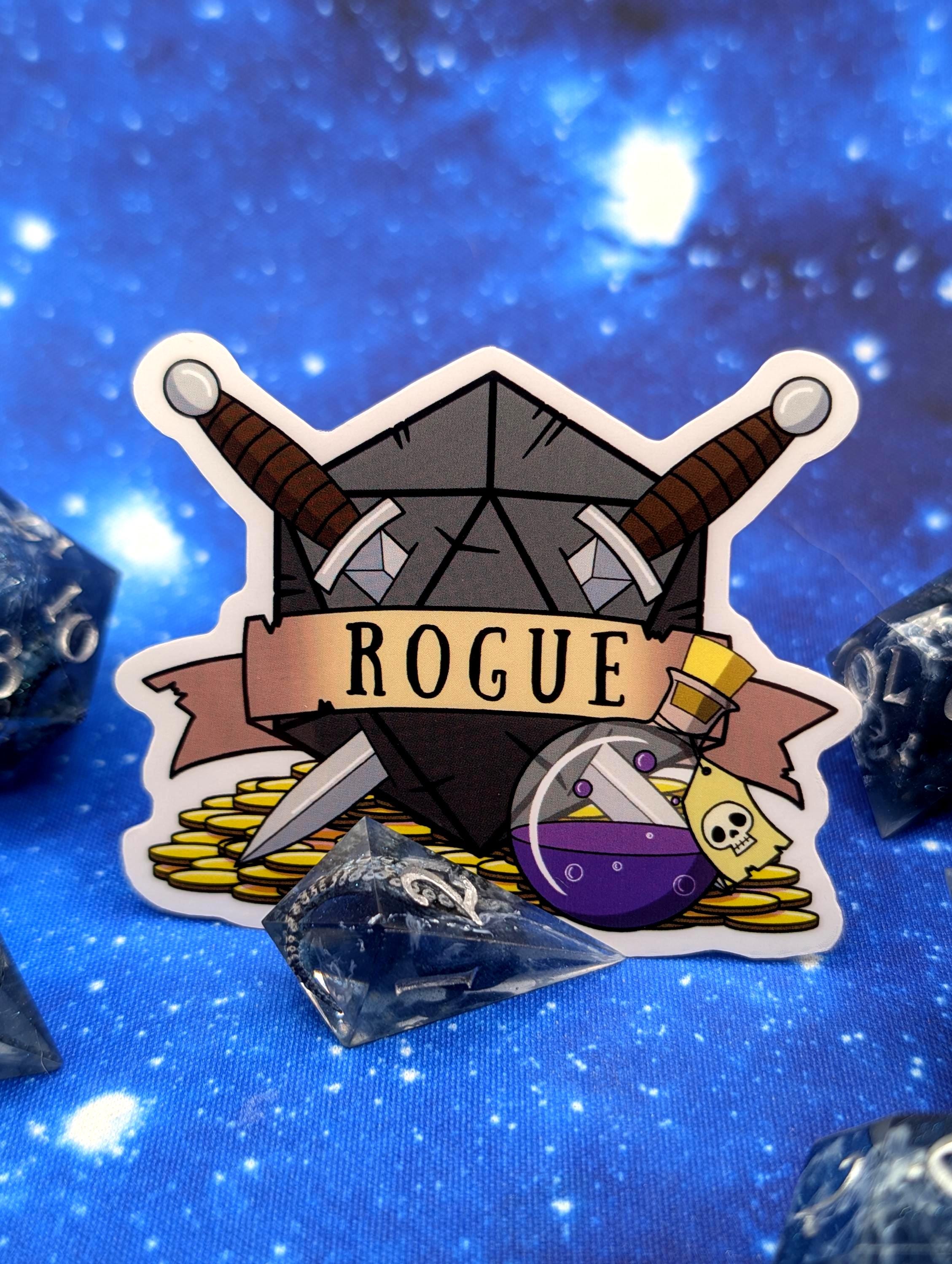 Rogue Dungeons and Dragons Inspired 2.5 Inch Clear Backing Waterproof Vinyl Sticker