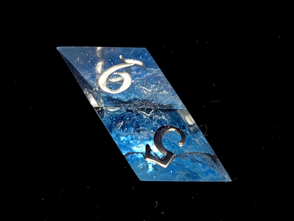 Glacial Freeze - Handmade Sharp Edge Resin D&D Dice Set