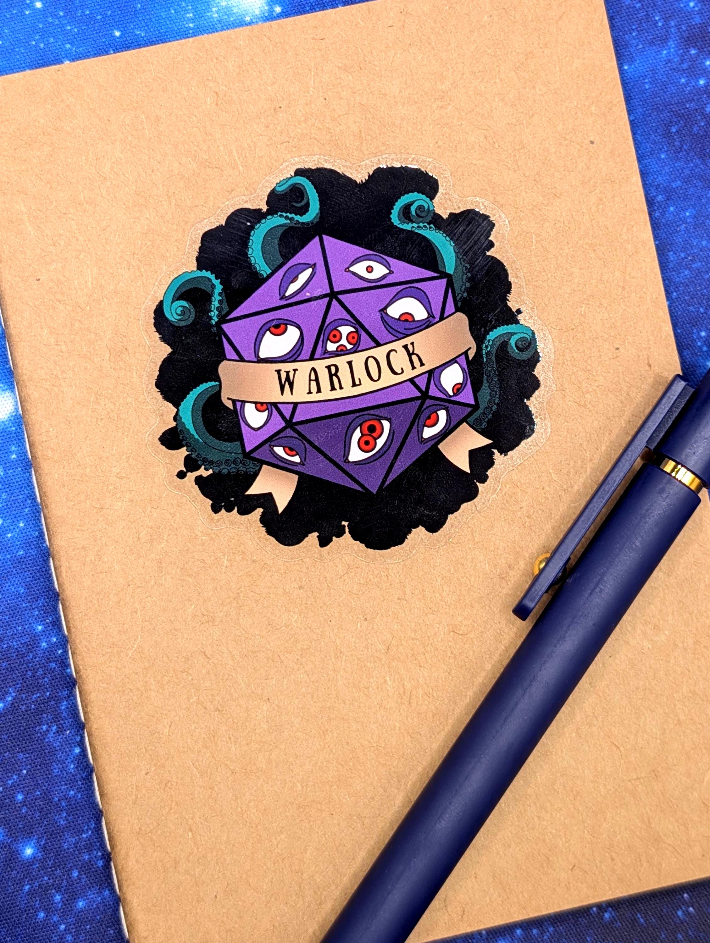 Warlock Dungeons and Dragons Inspired 2.5 Inch Clear Backing Waterproof Vinyl Sticker