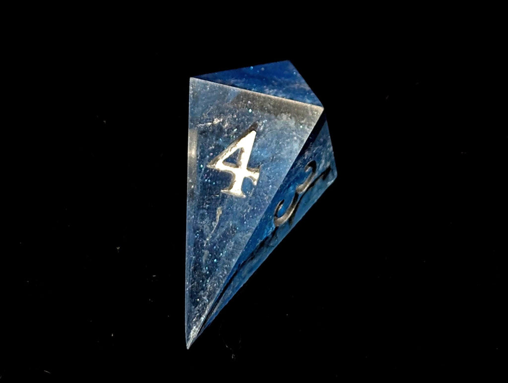 Glacial Freeze - Handmade Sharp Edge Resin D&D Dice Set